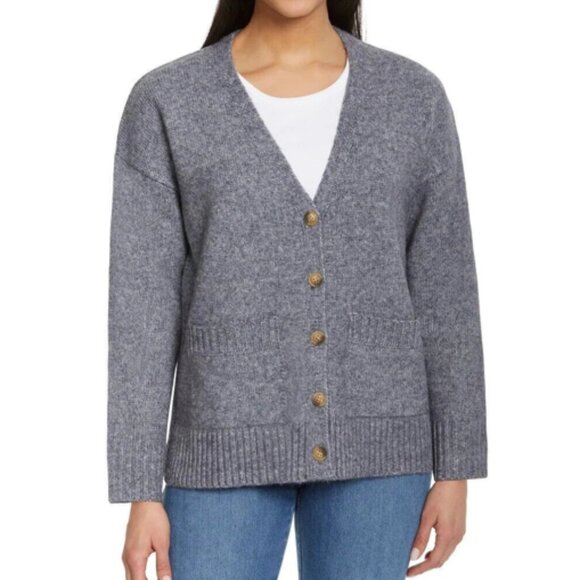 Ella Moss Ladies' Button Front Cardigan, Gray, M - Picture 1 of 2